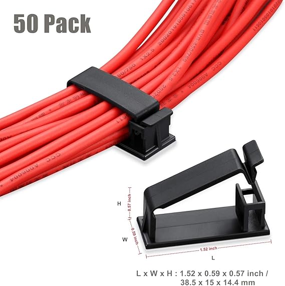 Cable Organizer, Ikerall Adhesive Wire Management Clamps Desktop Cord