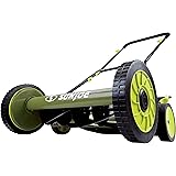 Sun Joe MJ501M w/ 7-Gallon Detachable Grass Catcher, 9-Position Height Adjustment, 5 Steel Blades, Compact Design, Green/Blac