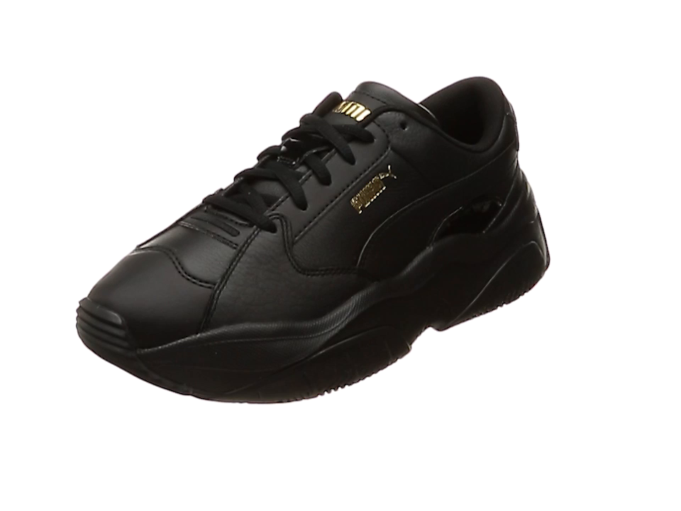 puma black leather trainers