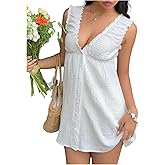 MakeMeChic Women's Ruffle Tank Dress Summer Sleeveless Flowy Short Dresses Sundress