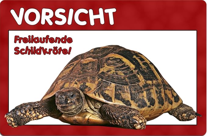 Wie Lange Können Schildkröten Auf Dem Rücken Liegen SCHILDKRÖTE Reptil - Metall WARNSCHILD Schild Türschild Sign - REP 03
