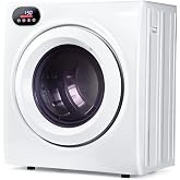 Euhomy 2.65 Cu. Ft. Portable Dryer for Clothes, 1400W Dryer with LCD Panel | 120V Electric Clothes Dryer with 4 Functions, Dryer Machine with Stainless Steel Drum, Small Dryers for Laundry Apartments