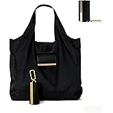 Never leaves you Keychain tote Bag - Folds to Keychain, Expands to Large Tote in Seconds. 50lbs Capacity, Water-Resistant & Portable Single-Hand Carry Foldable Bag for Spontaneous Shopping