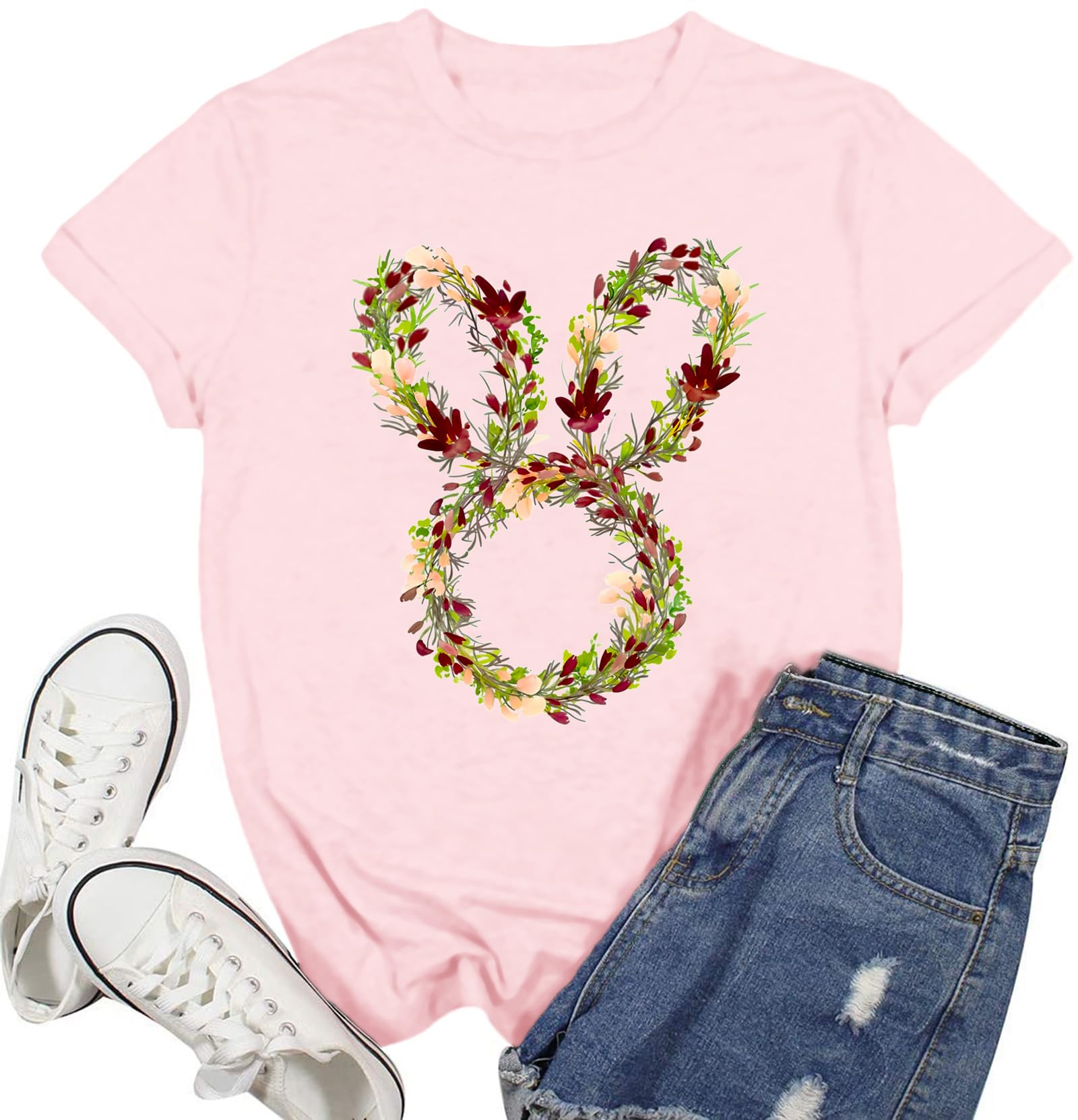 Photo 1 of (xl)(USED) Ascrazy Easter Shirt for Women Happy Easter Tshirt Cute Bunny Tee Tops