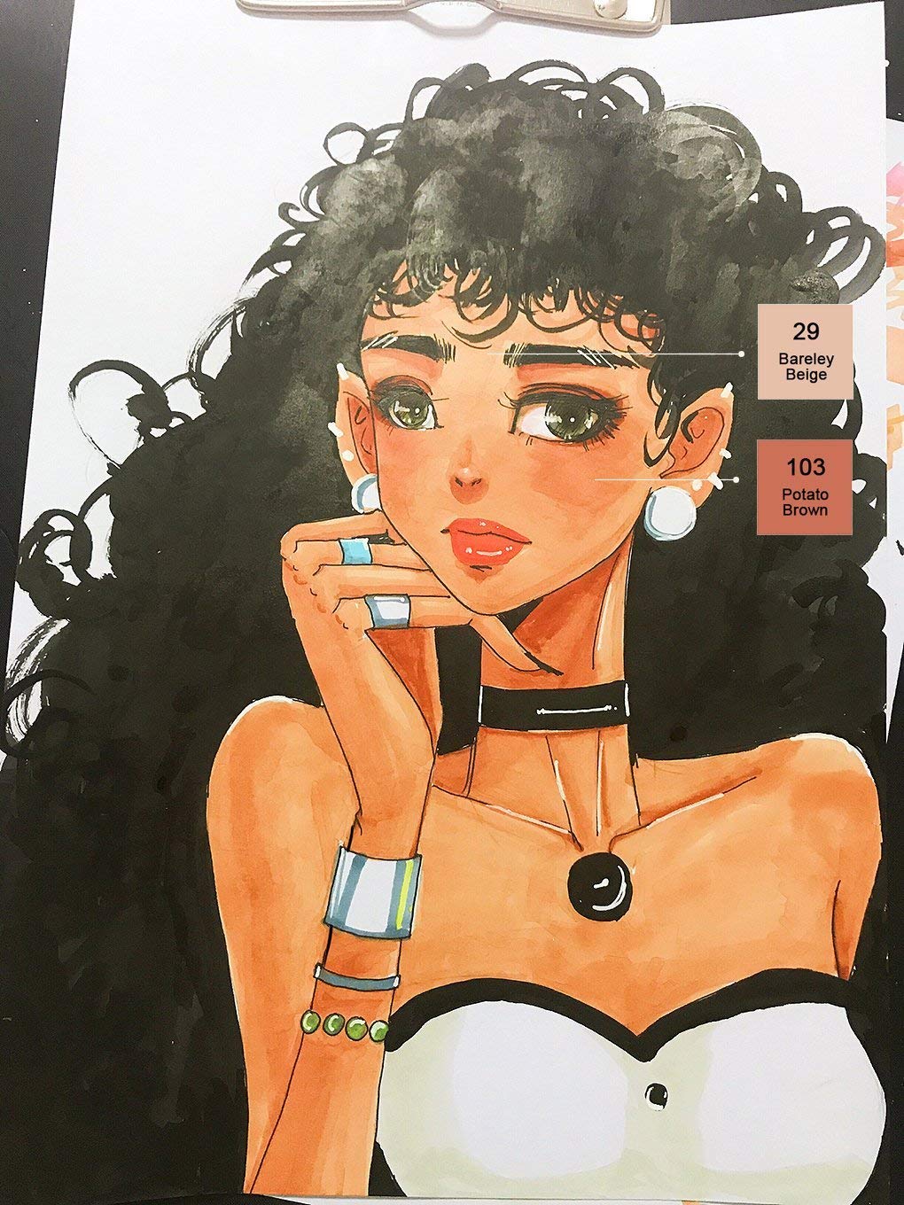 L\'émouchet 24 Colors Dual Tip Skin Tones Markers Pen Set, Permanent Art Sketch Marker Alcohol Based Art Markers for Manga, Portrait, Flesh, Illustration Drawing