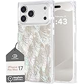 Cocomii Retangle Case for iPhone 17 Pro Max, Compatible with MagSafe, Natural Real Mother of Pearl