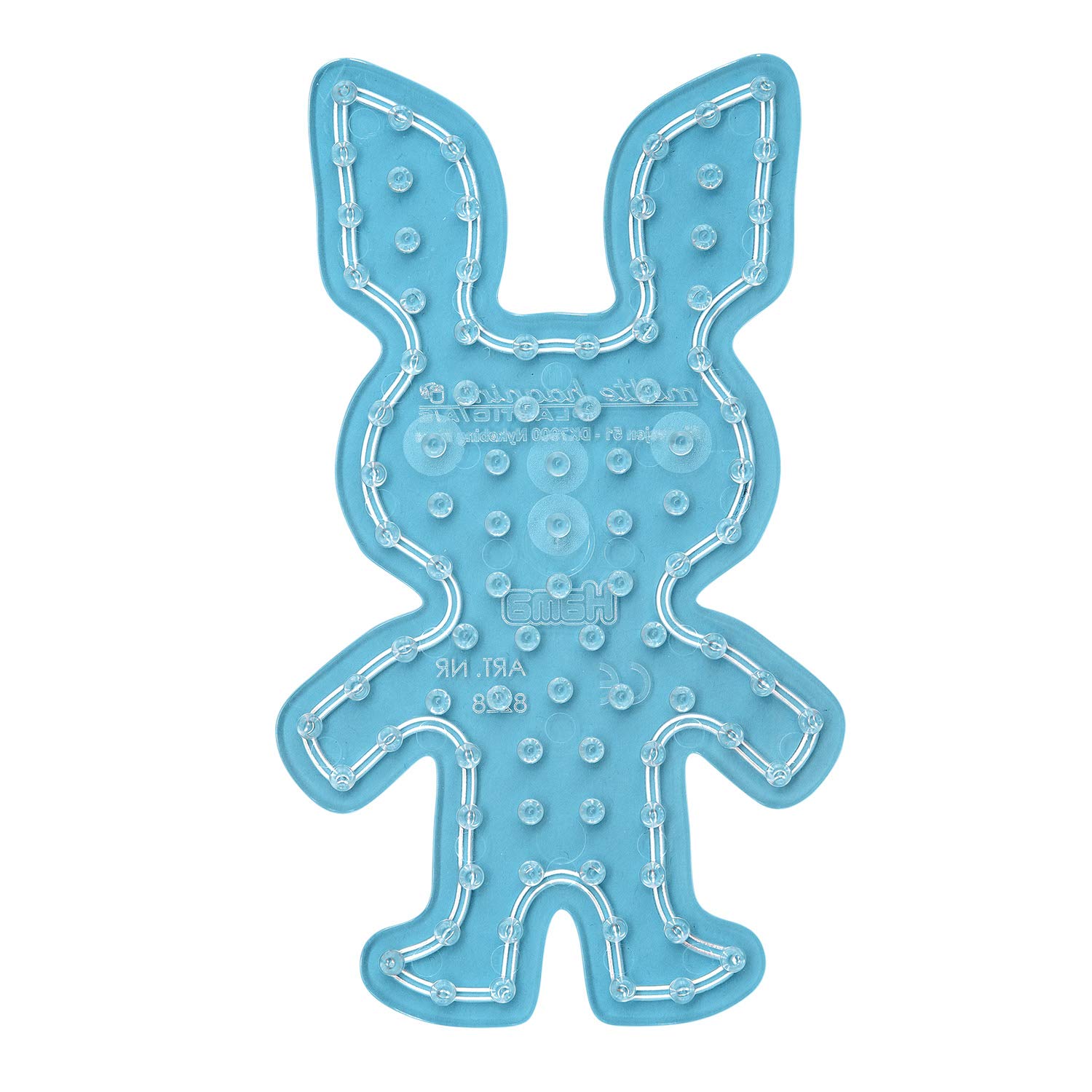 Hama Perlen 8228 Pin Plate Rabbit for Maxi Ironing Beads with Diameter 10 mm in Transparent, Approx. 16 x 9.5 cm, Creative Craft Fun for Young and Old