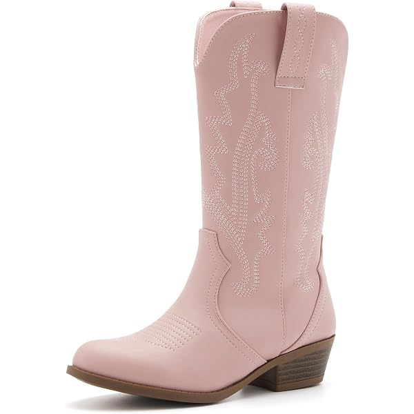 Sparkly Girls Bottes Cowboy Fille Bout Pointu Talon Mid - Fermeture Éclair - Bottes D'Hiver Élégantes Anniversaire Et Fêtes - Pointure 32 Toddler To Big Kid