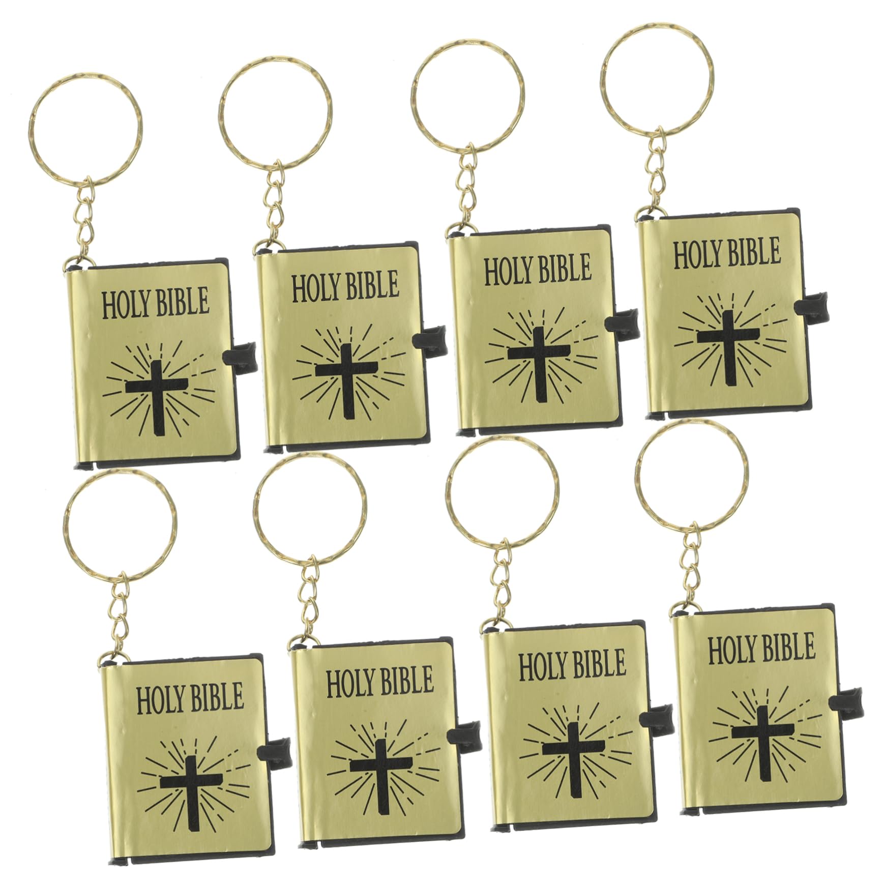 Didiseaon 18pcs Bible Keychain Miniature Holy Bible Book Pendant Key Rings Religious Christian Souvenir Bag Ornament Baptism Church