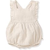 Burt's Bees Baby baby-girls Romper, 100% Organic Cotton One-piece Bubble Shortall and Layette Set Girl Outfit