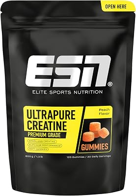 Gomas de Creatina Ultrapura, Pêssego, 120 Gomas, 30 Doses
