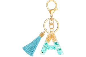 TTYY Alphabet Initial Letter Keychain for Women gift To Little Girls Tassel Butterfly Pendant Key Ring for Backpack