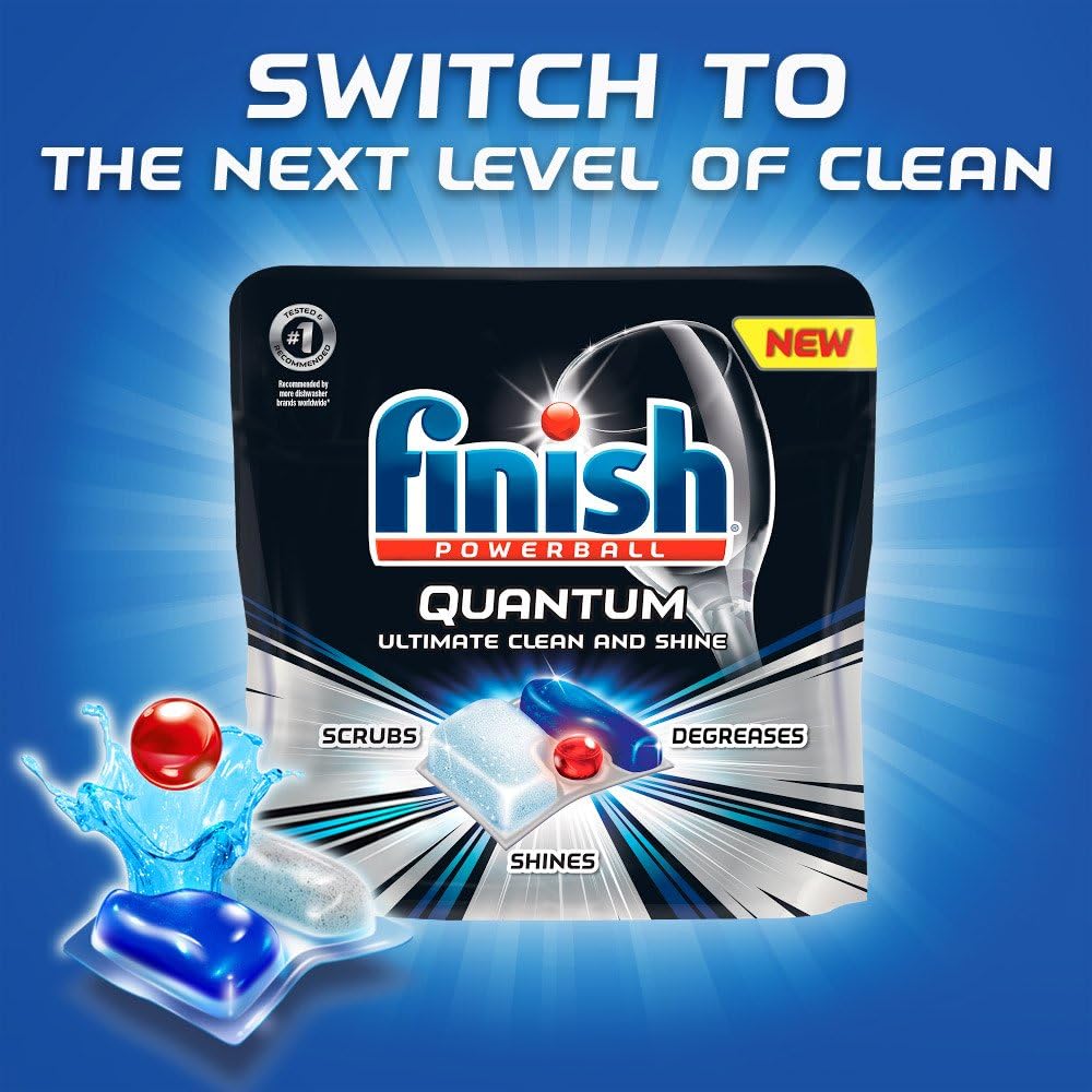 Finish Quantum Max Powerball, Dishwasher Detergent Tablets, 25 Tabs: Health & Personal Care