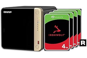 QNAP 4 Bay Desktop NAS - High Performance Network Attached Storage with 12TB Capacity & Preconfigured RAID 5 - Seagate IronWo
