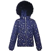 Rokka&Rolla Girls' Heavyweight Puffer Jacket Quilted Winter Coat with Hooded Faux Fur