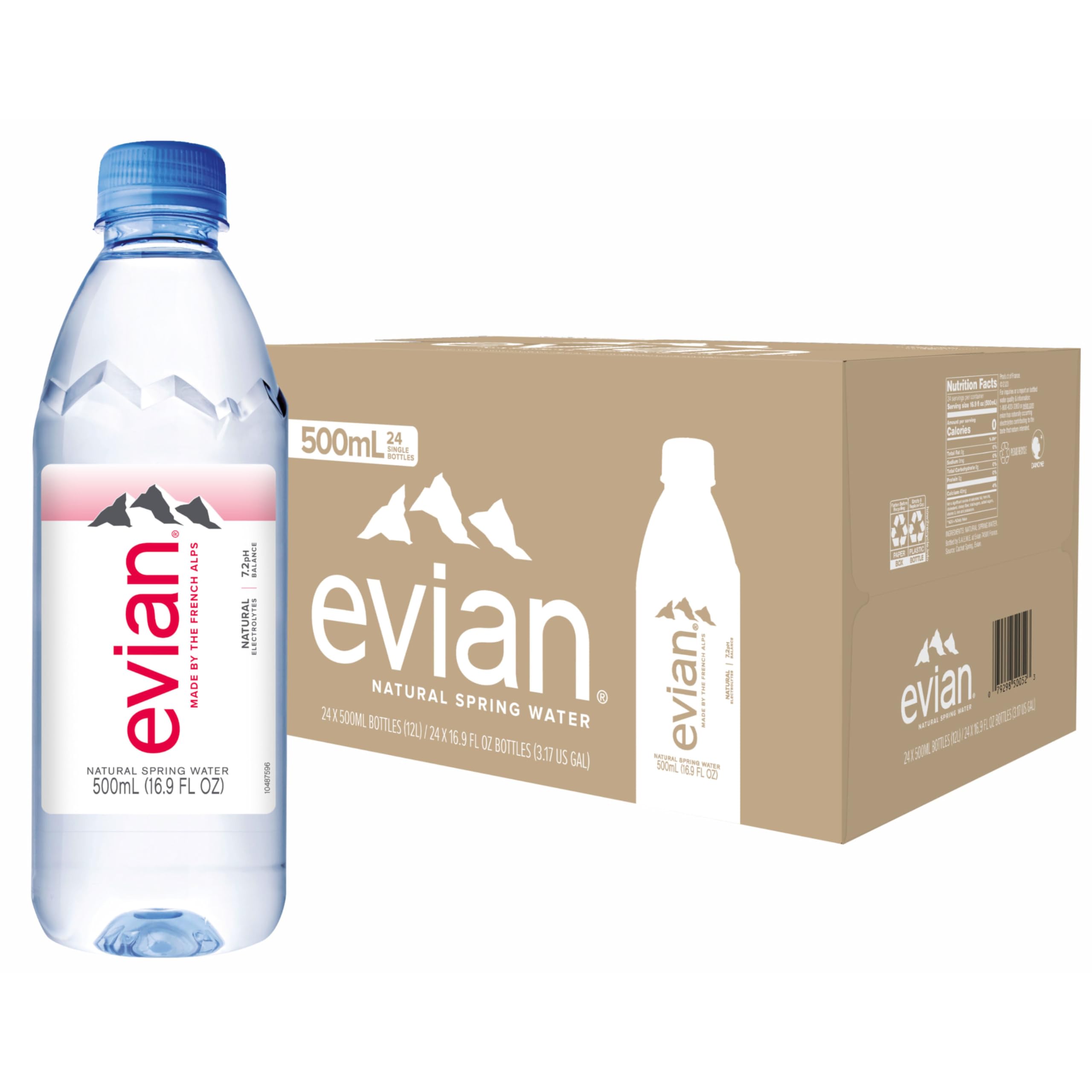 Photo 1 of ***(MISSING PARTS)***evian Natural Spring Water, PH Balanced with Natural Electrolytes, 16.9fl oz./500mL Bottles (pack of 24)