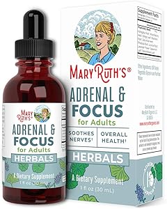 Adrenal Support & Focus Supplement by MaryRuth's | Adrenal Supplements Help The Body Manage Stressors & Improve Focus | Nootropic Adrenal Complex with Astragalus Root, Gingko Leaf, Wood Betony Herb