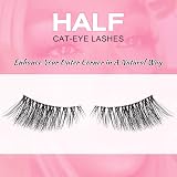 Sixstarhair Half Lashes Natural Look 10 Pairs Cat Eye Wispy Clear Band view 6