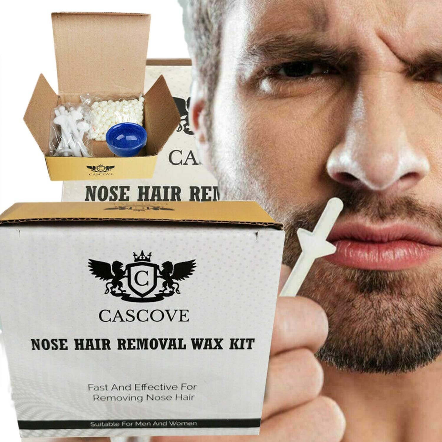Nose Ear Hair Removal Wax Kit Painless & Easy Mens Nasal Waxing Strip Mens Ladie, 0.8 g (Pack of 10) - Image 4