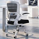 TRALT Office Chair - Ergonomic Desk Chair with Adjustable Lumbar Support, Mesh Computer Chair, Executive Chairs for Home Office Comfortable Lumbar Support (White+Black)