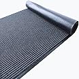 HappyBeeFlying Brush Step Large Front Door Mat 3'x10' Outdoor Indoor Commerical Entrance Mat Doormat Striped Low Profile Rubber Back Heavy Duty and Easy to Clean Gray