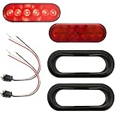 Optronics TLL12RK 6" Oval Sealed LED Tail Light Kit, Red