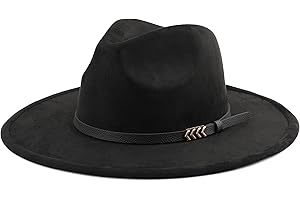 Pro Celia Wide Brim Fedora Hat for Men Women Big Rancher Felt Hat