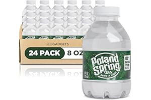 GEE GADGETS Spring Water Bottles 24 Pack - 8 oz Mini Bottle Water - Small Water Bottles - 8 oz Mini Waters - Recyclable Disposable 8oz Water Bottle for Lunch Box, Backpack, School, Work, Travel, On The Go