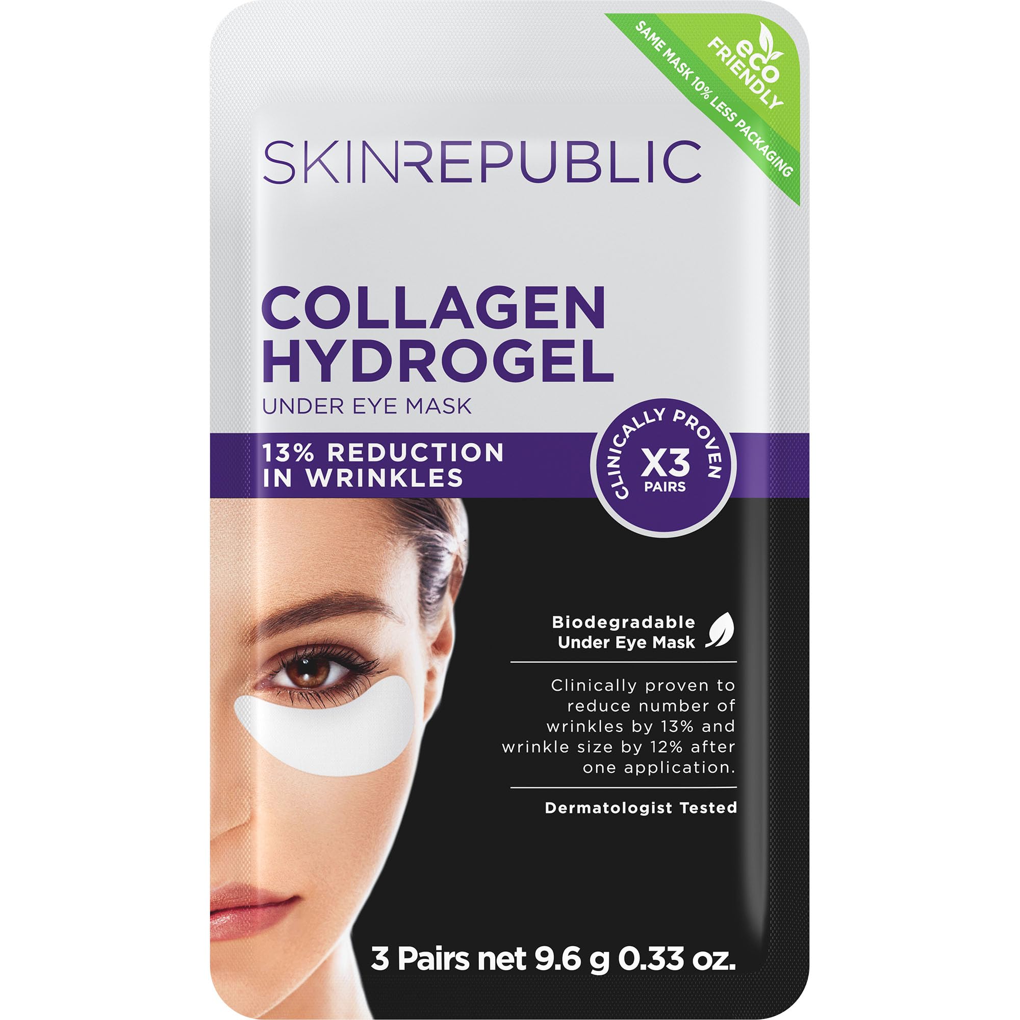 Skin Republic Collagen Eye Patches for Younger Looking Eyes | Helps with Fine Lines and Wrinkles | Reduces Dark Circles & Undereye Bags | Made in Korea (Pack of 3) — image 1