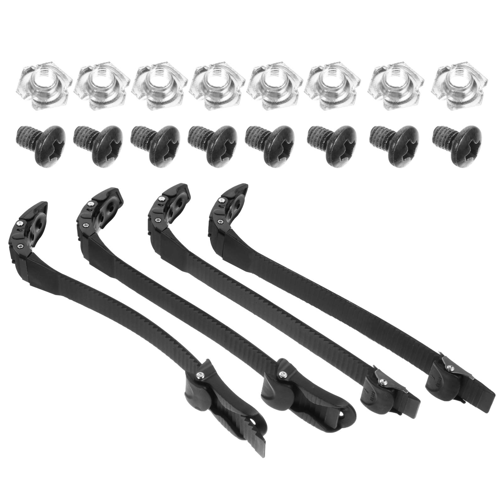 BESPORTBLE Roller Skate Straps - 4Pcs Inline Skate Strap Replacement, Replacements Inline Roller Skating Shoes Strap with Screws Nuts Skates Buckles Accessory