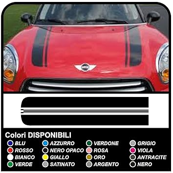 Kit Klebestreifen MOTORHAUBE, DACH UND KOFFERRAUMDECKEL Für MINI COOPER One S Works John Cooper One Kompatibel Mit Allen Modellen