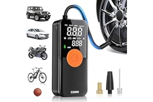 CODN Tire Inflator Portable Air Compressor, Max 150PSI Cordless Air Pump for Car Tires, 2X Faster Electric Tire Inflator with Digital Pressure Gauge for Car, Bike, Motorcycle, Ball