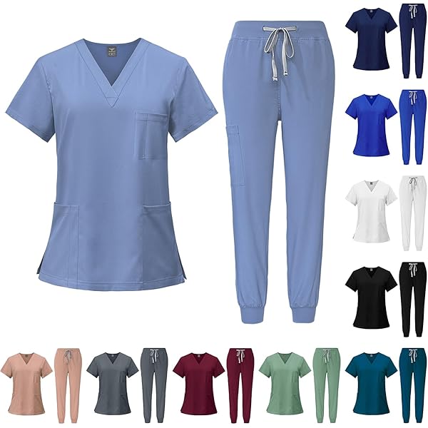 Amazon.com: Women's 2 Piece Outfit Scrub Set Short Sleeve Scrubs Tops and  High Waisted Pants Medical Uniform Nursing Workwear Army Green: Clothing,  Shoes & Jewelry