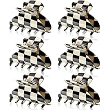 6 Pieces Hair Claw Clips Medium 2.6 Inch Banana Clips Hair Jaw Clips Tortoise Barrettes Celluloid French Design Barrettes Leo