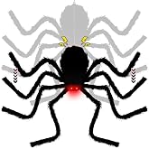 yosager Halloween Decor Electric Dropping Spider 30in (Stretched Legs), Voice Activated Moving Realistic Hanging Spider with Red Eye &amp; Spooky Sound, Scary Prop for House Door Wall Window Yard Patio