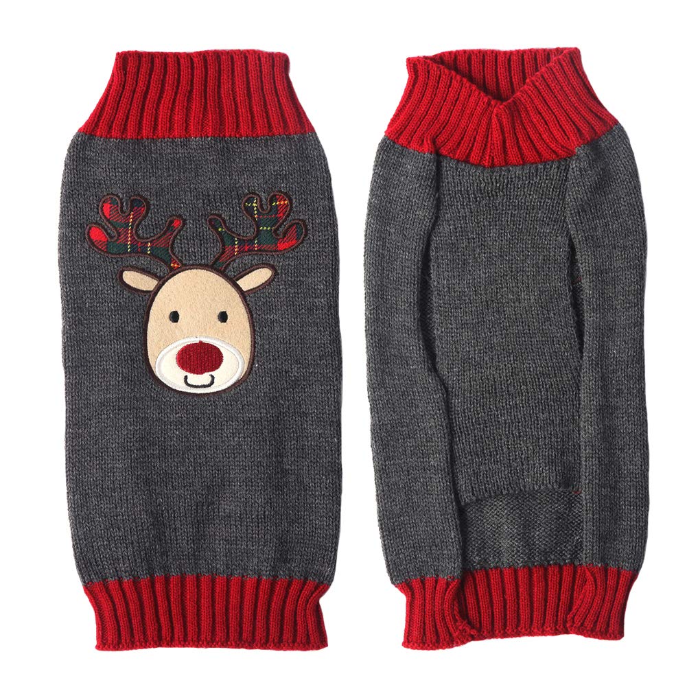 TENGZHI Pet Dog Christmas Sweater,Embroidered Reindeer Elf Clown Turtleneck Dog Ugly Sweaters christmas jumper For Small Medium Large Dogs,Knitwear Winter WarmPuppy Cat Xmas Clothes Costume