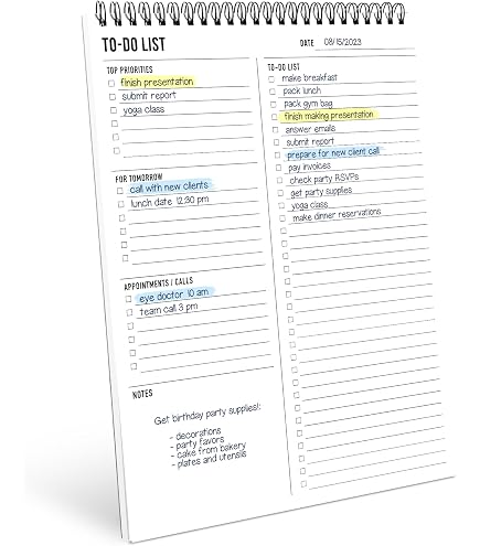 Premium Legal Pads To- Do/ Appointment Lists, List Format...
