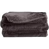UnHide Lil’ Pet Marsh - Faux Fur Pet Blanket - Extra Soft, Lightweight, Durable Pet Blanket - Machine Washable - for Bed Cover, Couch Protection, and Crate Comfort - Charcoal Charlie, 34” x 44”