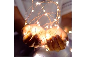 Svarog 2Packs Fairy Lights Battery Operated, LED Fairy String Lights,16ft/5m 50LEDS Copper Wire String Lights for Bedroom,Indoor Garden Wedding Party Patio Home Christmas Decorations(Warm White)