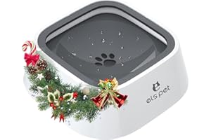 ELS PET Travel Bowl, No Spill, No Drip Slow Water Feeder/Dispenser for Dogs, Cats, 35oz/1L (Grey)