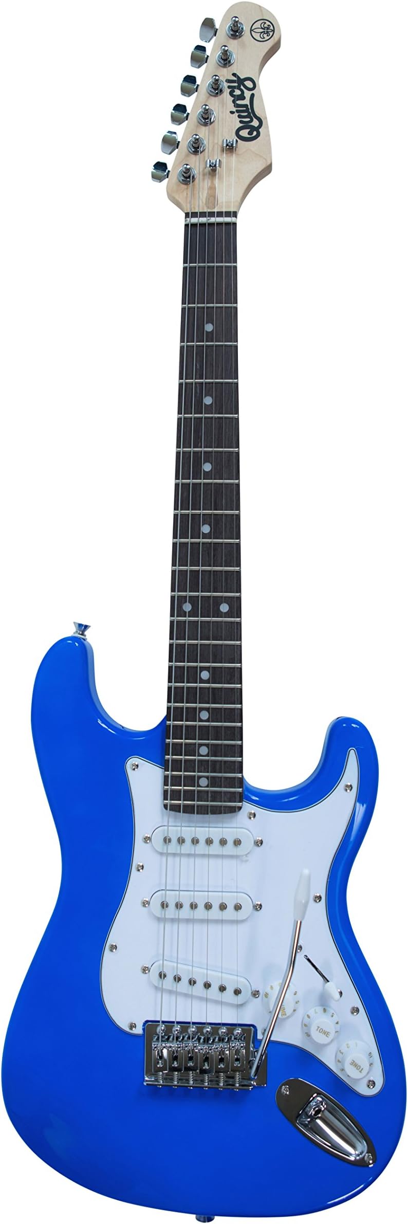 High Quality Electric Guitar 6 String 3/4 Kids Junior Mini Size ST Strat Type Style Quincy Neon BLUE Colour Series UK…