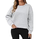 ONFERS Cropped Sweatshirt for Women Crewneck Fleece Pullover Tops Oversized Sweater Fashion Fall Outfits