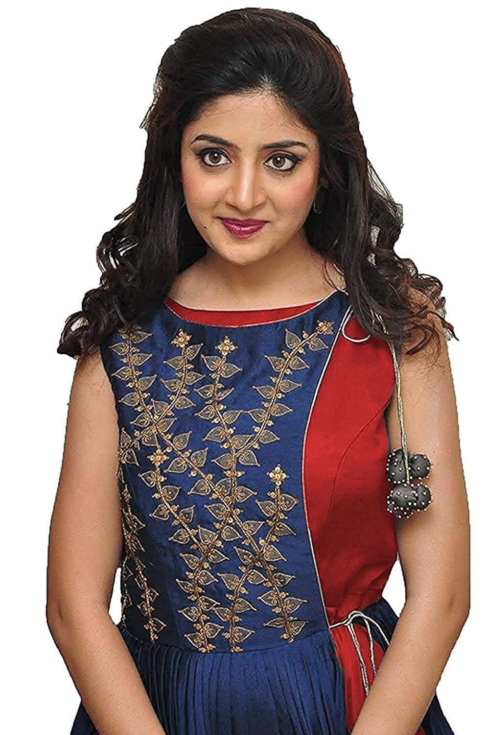 morang women's new bengloary silk semi stitched gown(free size_red)