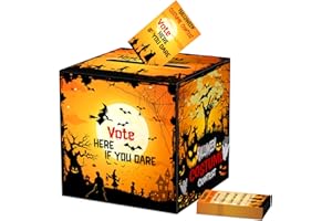 JCTHKUKU Halloween Costume Contest Ballot Box with 50 Ballot Voting Cards - Party Voting Box for Costume Contest Games