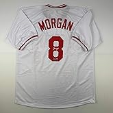 Facsimile Autographed Joe Morgan Cincinnati White Reprint Laser Auto Baseball Jersey Size Men's XL