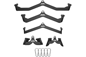 VEVOR LAT Pulldown Attachment, Cable Machine Rowing V-bar Attachment, Tricep Pull Down Bar, Back Strength Training Rubber Coa