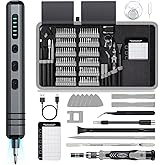 Mini Electric Screwdriver Set 140-in-1: Small Precision Cordless Screwdriver with 5 Torque Settings, LED Lights, Magnetic Bit
