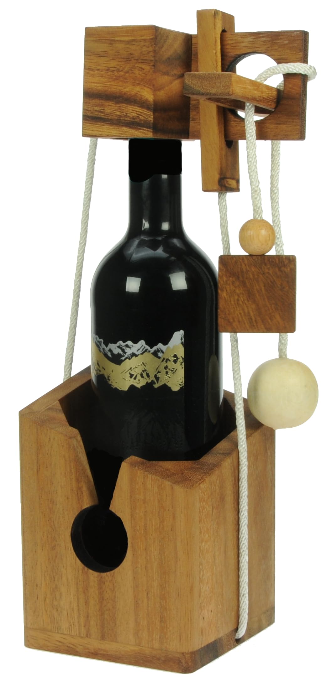 Namesakes® Wine Bottle Wooden Puzzles for Adults – Novelty Brain Teaser Puzzle - Funny and Unusual Gifts for Men - Unique Bottle Packaging with Secret Lock – Escape Room Challenge Party Game