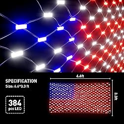 Leisure world 384 LEDs American Flag Net