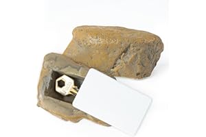 BARGIFTS Fake Rock - Stone Look - Hidden Safe for Outdoor Secret Storage Box for Keys, Fake Stone Key Hider for Outdoor Garden or Yard - 1 Pack